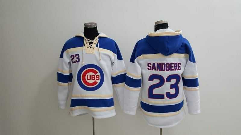 Chicago Cubs #23 Ryne Sandberg White Sawyer Hooded Sweatshirt Baseball Hoodie,We sell and wholesale Chicago Cubs #23 Ryne Sandberg White Sawyer Hooded Sweatshirt Baseball Hoodie on line form chian!